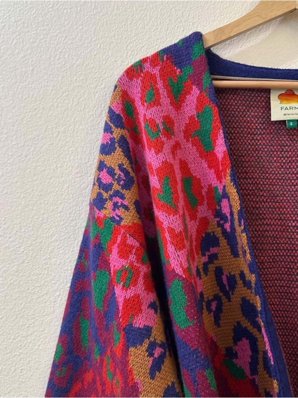 Farm Rio Colorful Animal Print Long Belted Cardigan Size Small - Picture 6 of 14